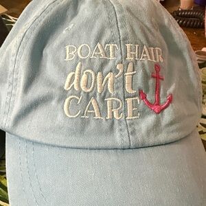 Light Blue Cap with Pink Anchor Embroidery